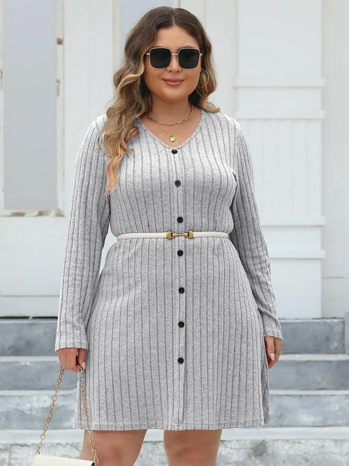 Dresses Trendsi plus - Chic ribbed dress for curvy women