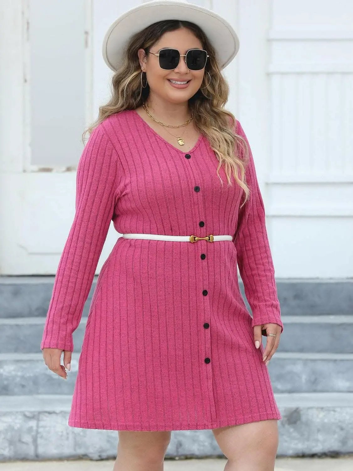 Dresses Trendsi plus - Chic ribbed dress for curvy women