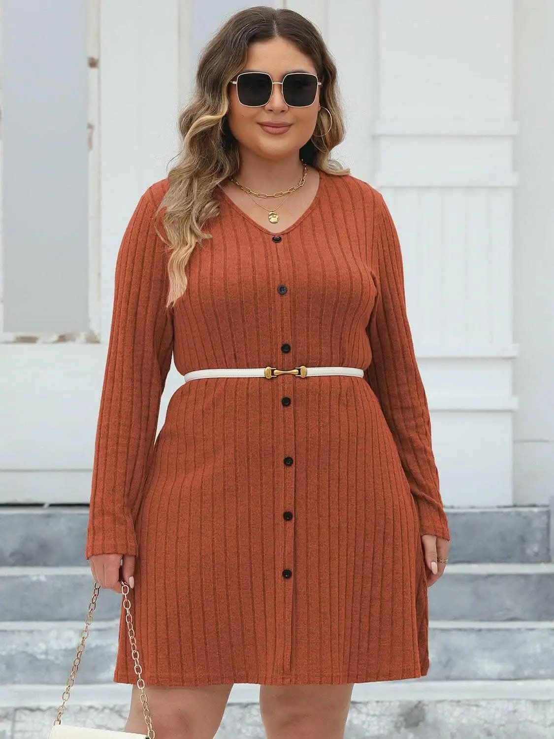 Dresses Trendsi plus - Chic ribbed dress for curvy women