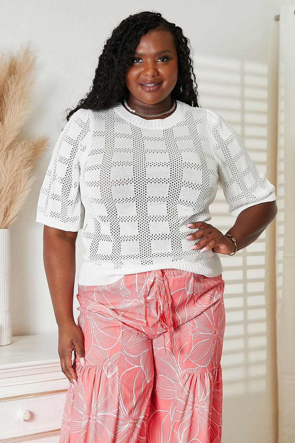 T-Shirts Trendsi TIKTOK - Chic ribbed knit top - round neck