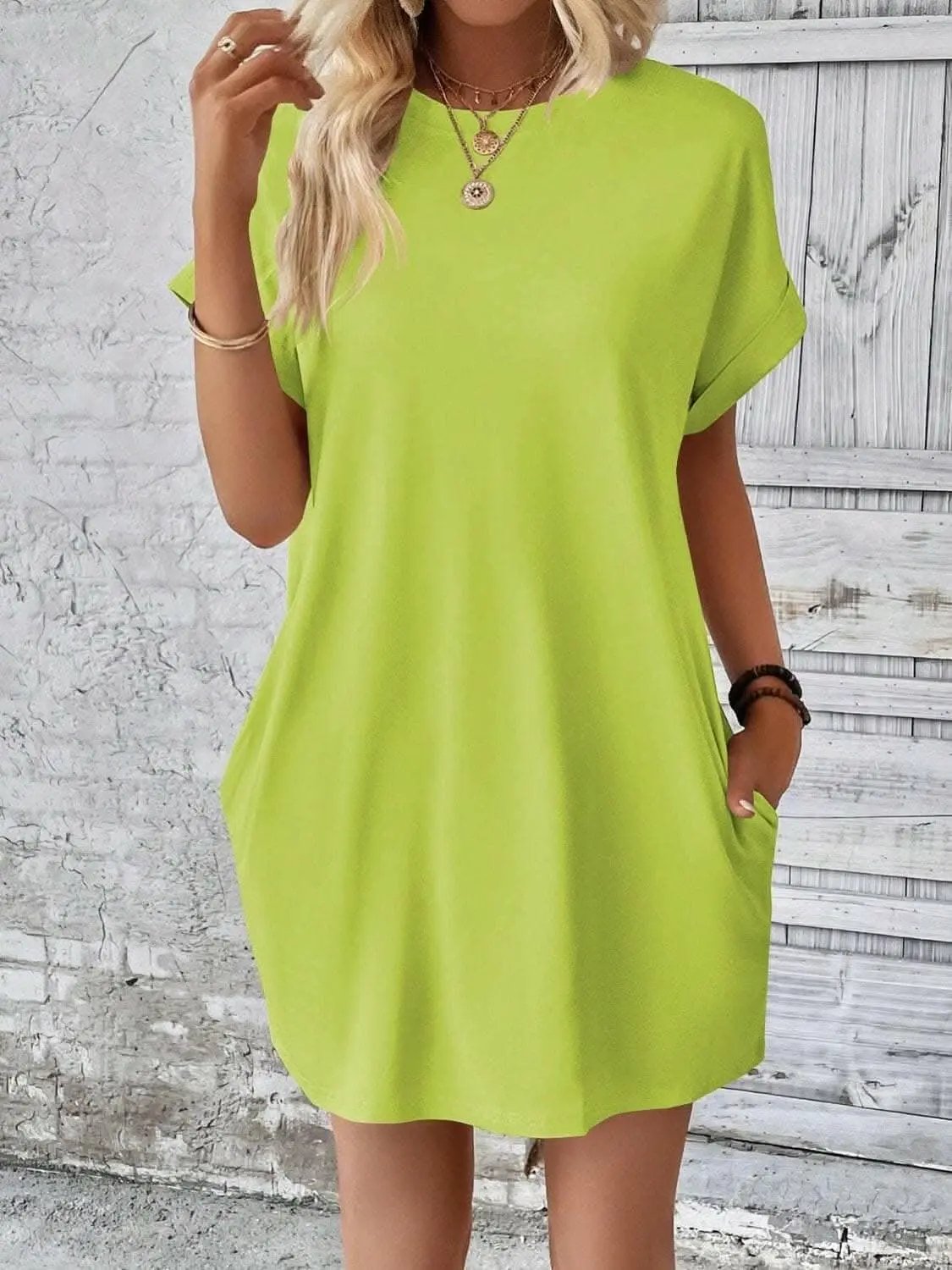 Women's Mini Dress Round Neck by Trendsi | Light Gray