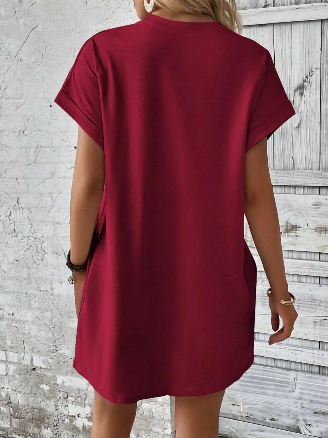 Women's Mini Dress Round Neck by Trendsi | Light Gray