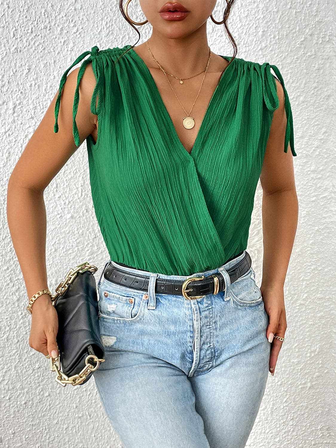 T-Shirts Trendsi Bodysuits - Chic sheer detail bodysuit - Premium Quality