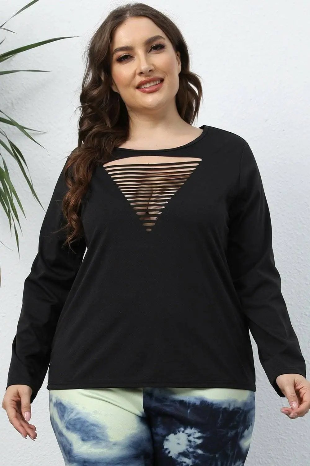Women's Plus Size Top Plus Size Top - Sheer Long Sleeve - Chic & Trendy