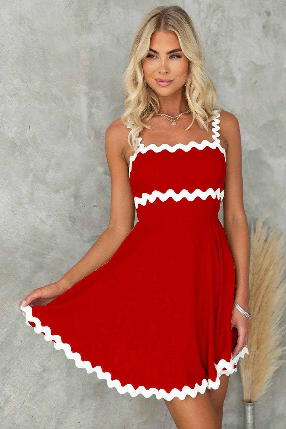 Dresses Trendsi Chic square neck mini dress with contrast trim