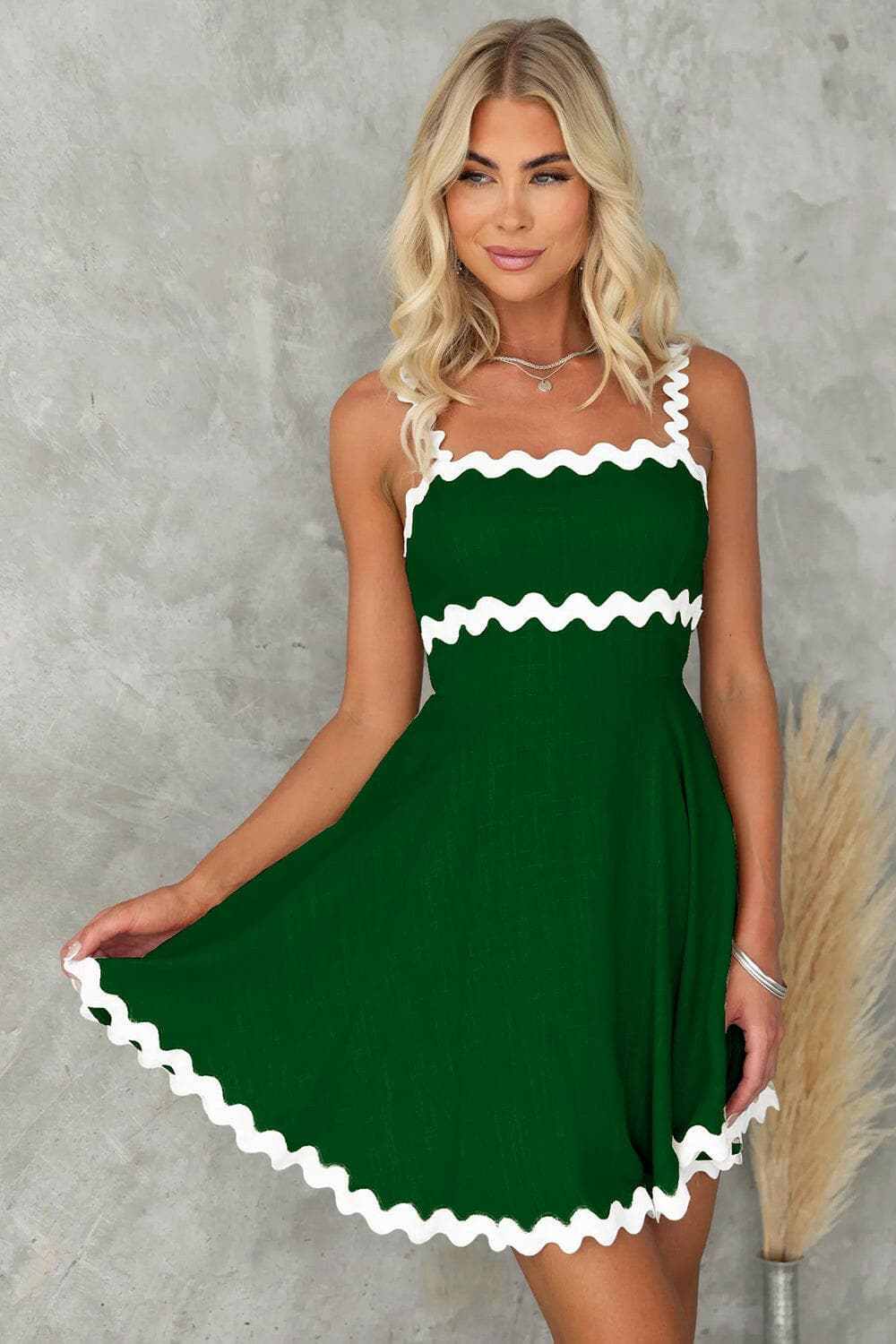 Dresses Trendsi Chic square neck mini dress with contrast trim