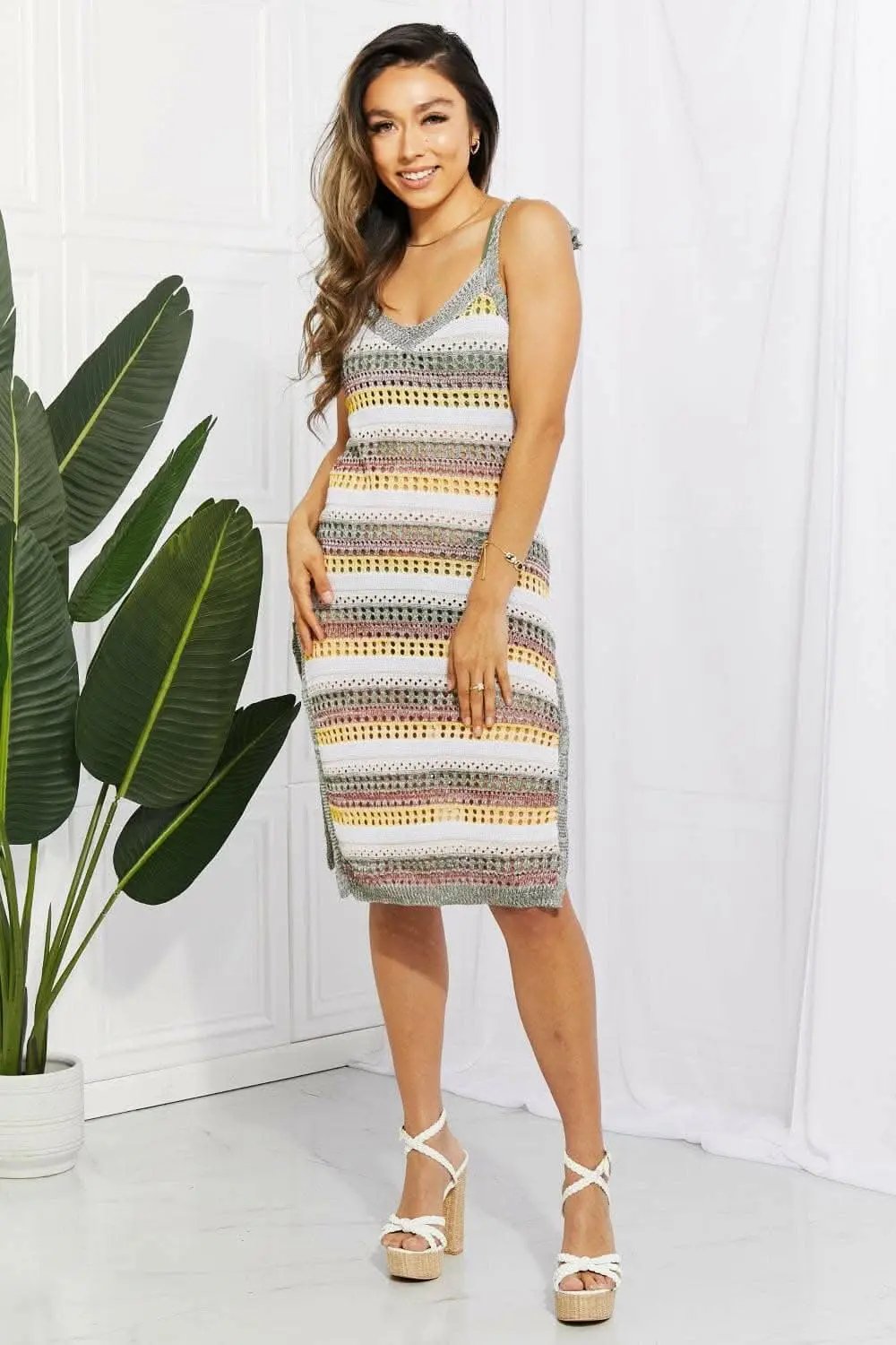 Dresses Trendsi swimwear - Chic striped tie-neck dress