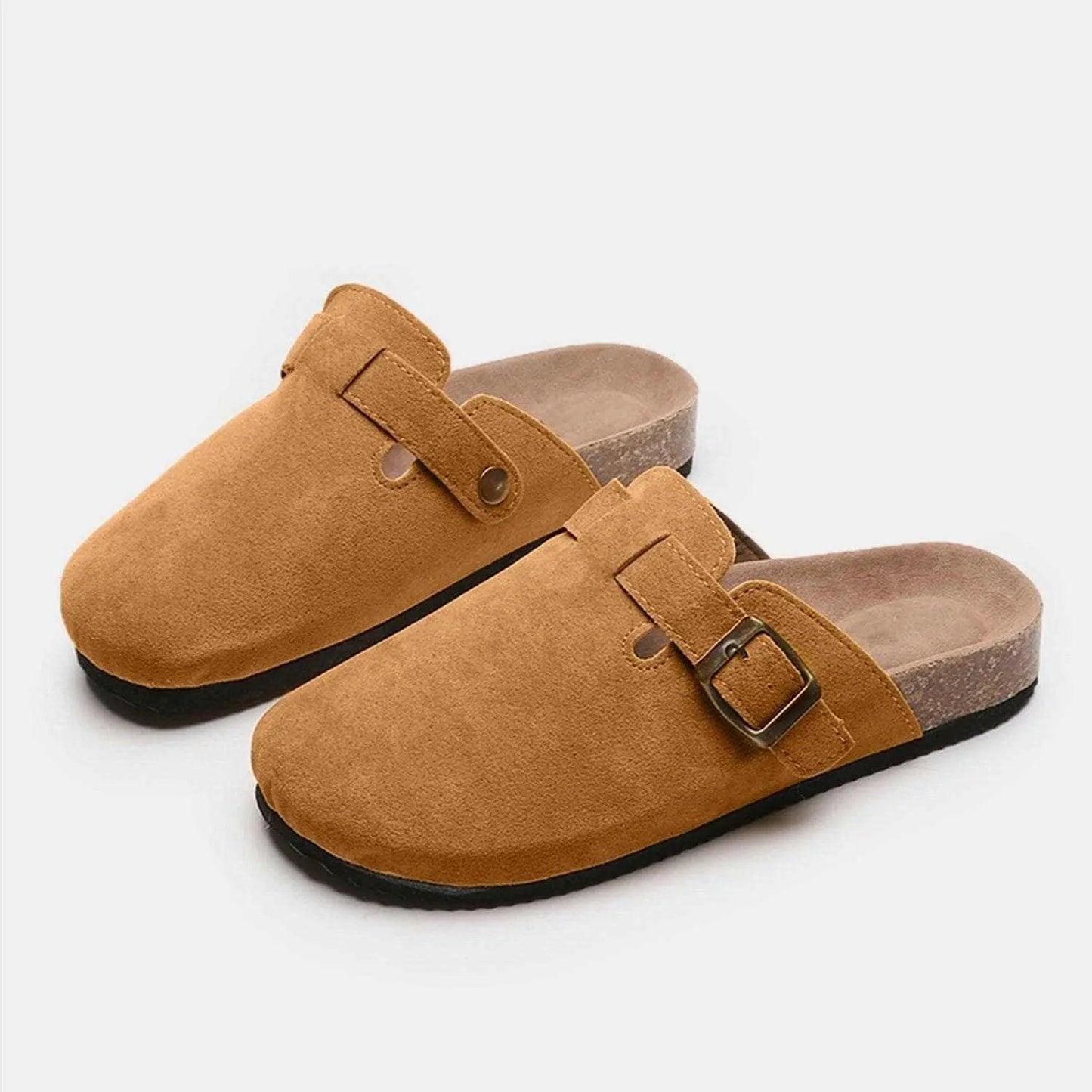 Trendsi Shoes - Chic suede closed-toe buckle sandals