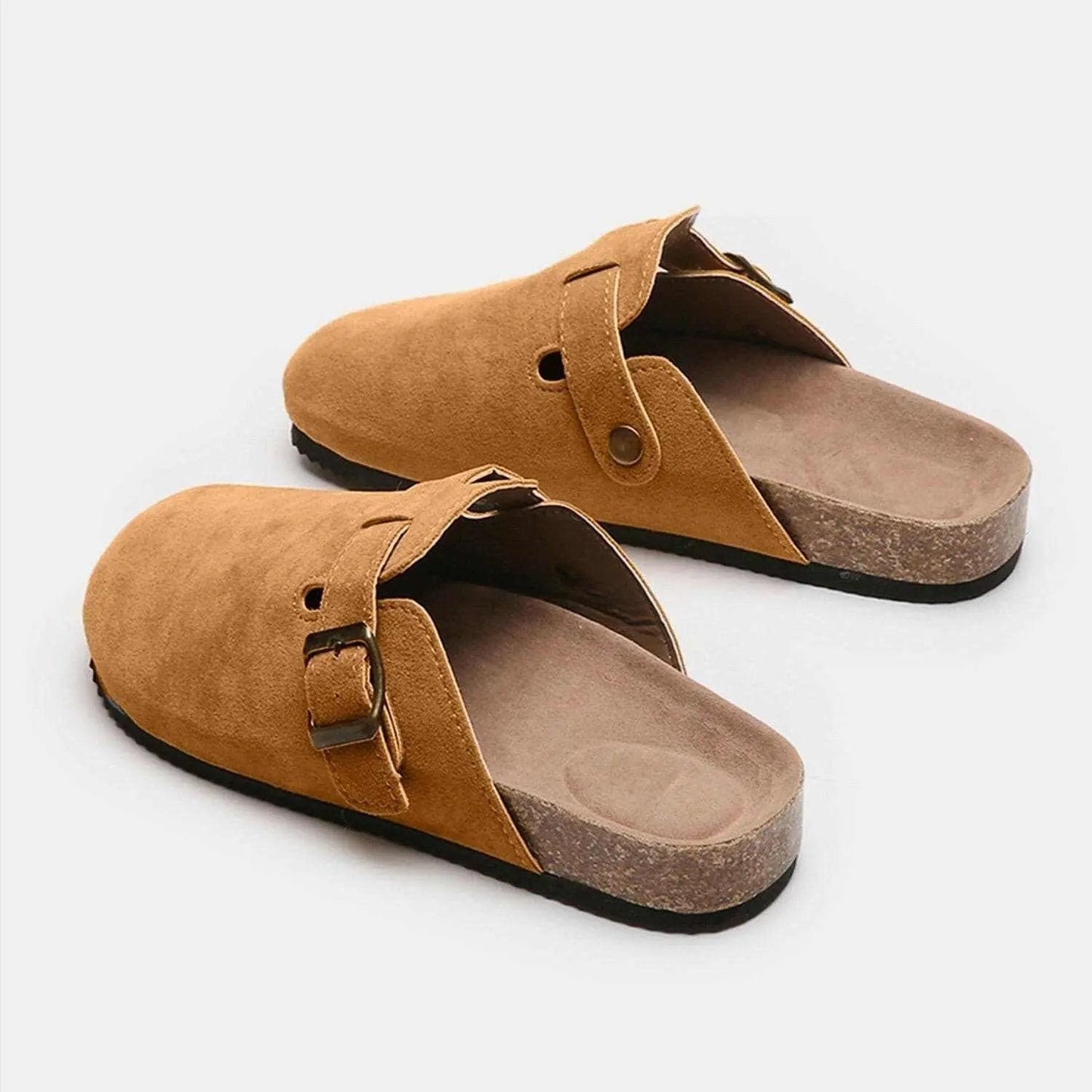 Trendsi Shoes - Chic suede closed-toe buckle sandals