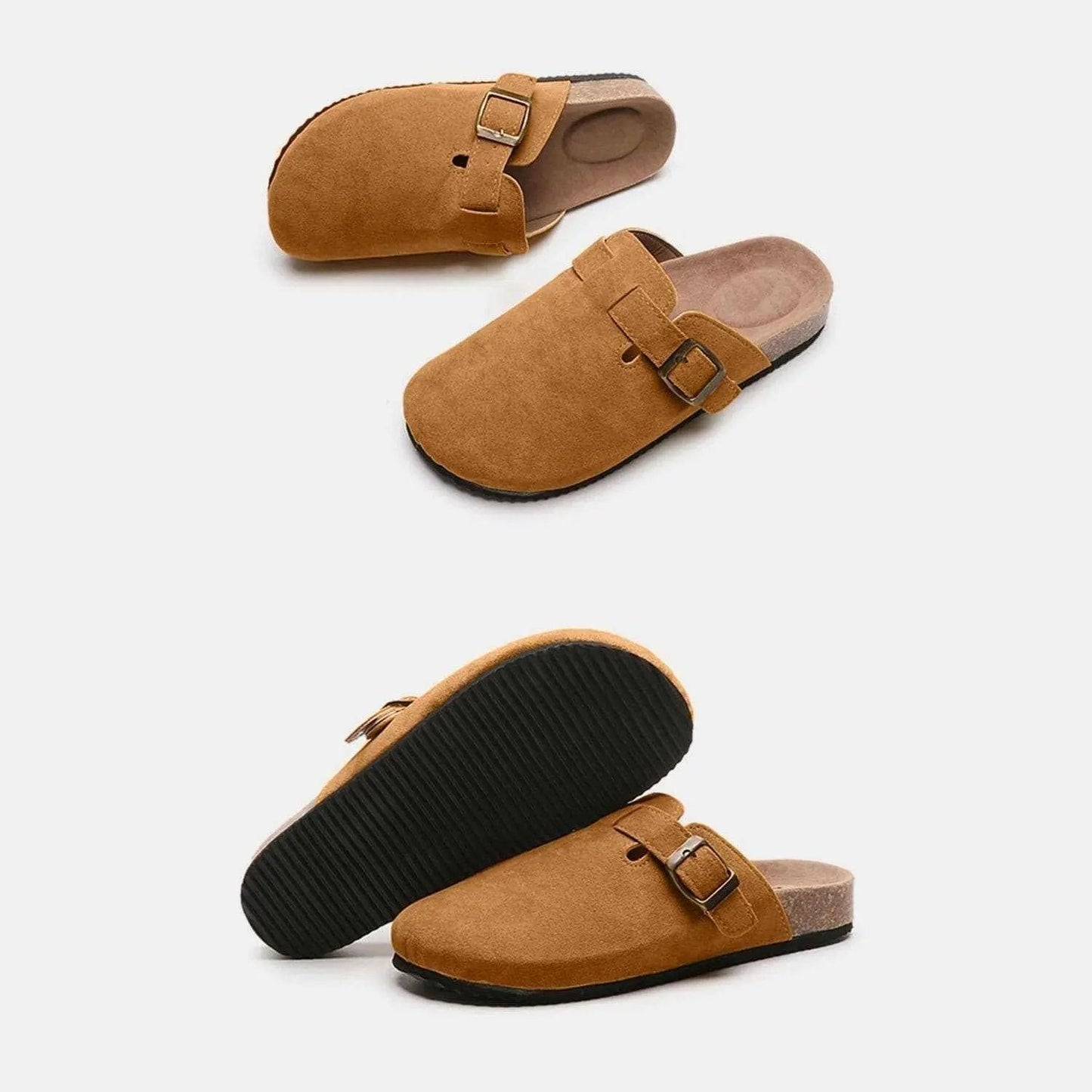 Trendsi Shoes - Chic suede closed-toe buckle sandals