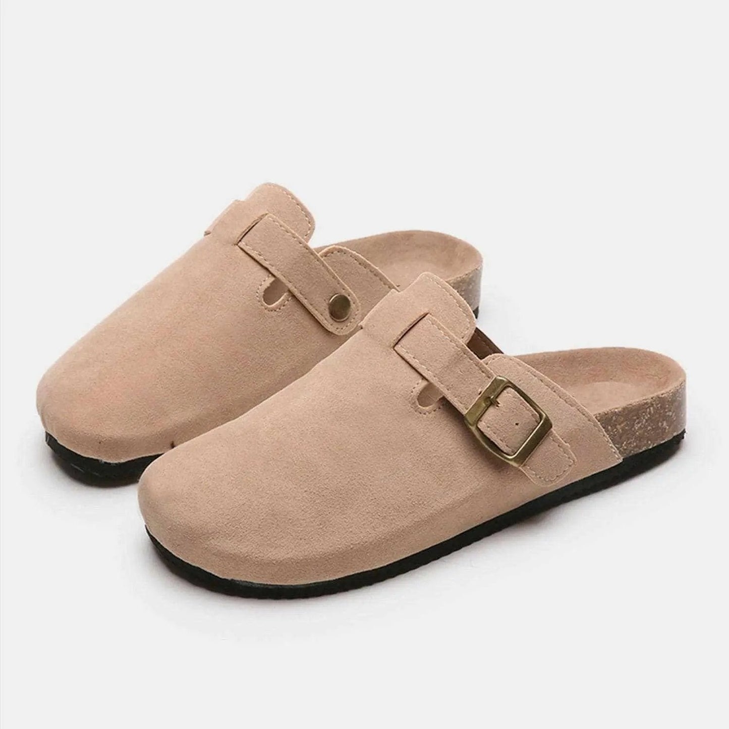 Trendsi Shoes - Chic suede closed-toe buckle sandals