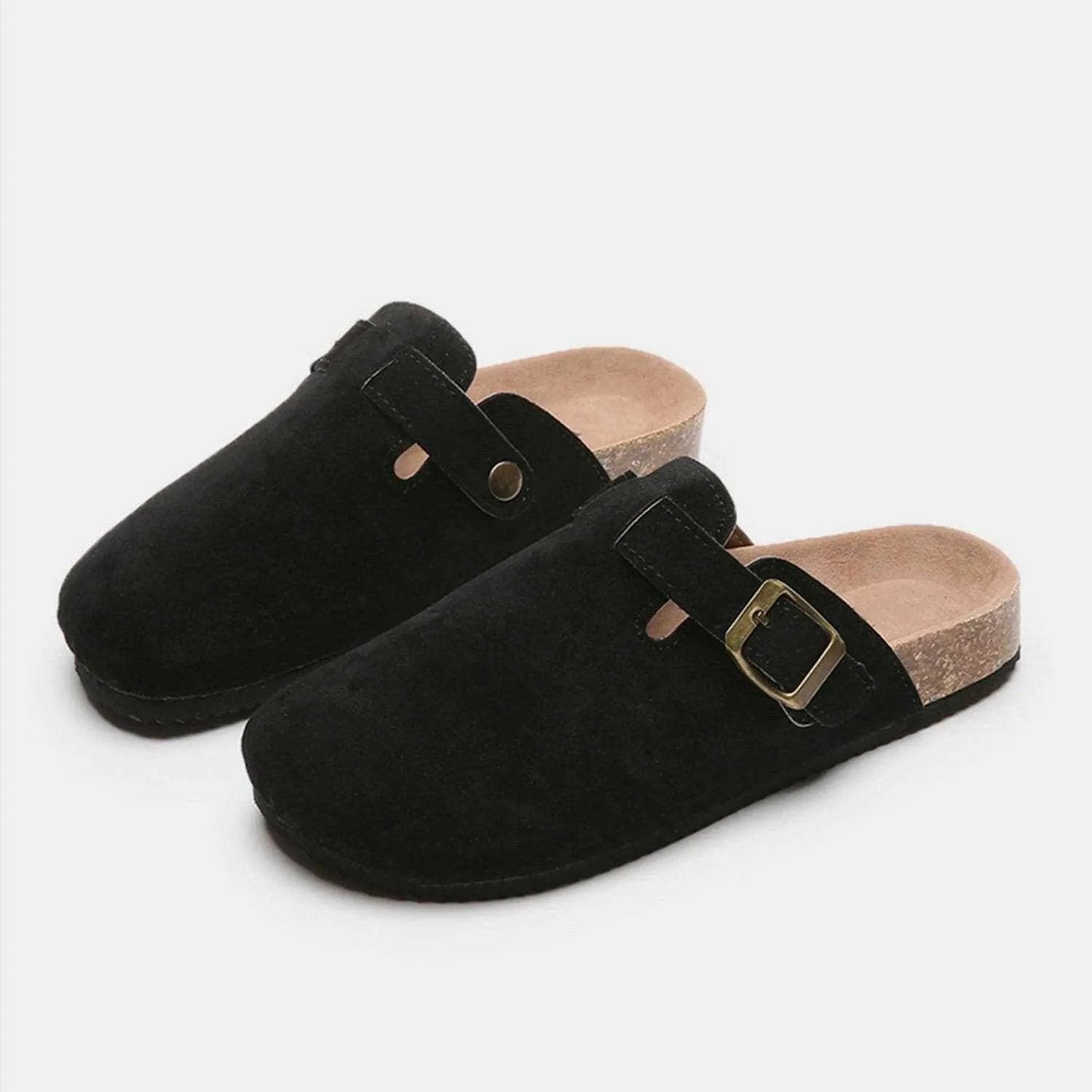 Trendsi Shoes - Chic suede closed-toe buckle sandals
