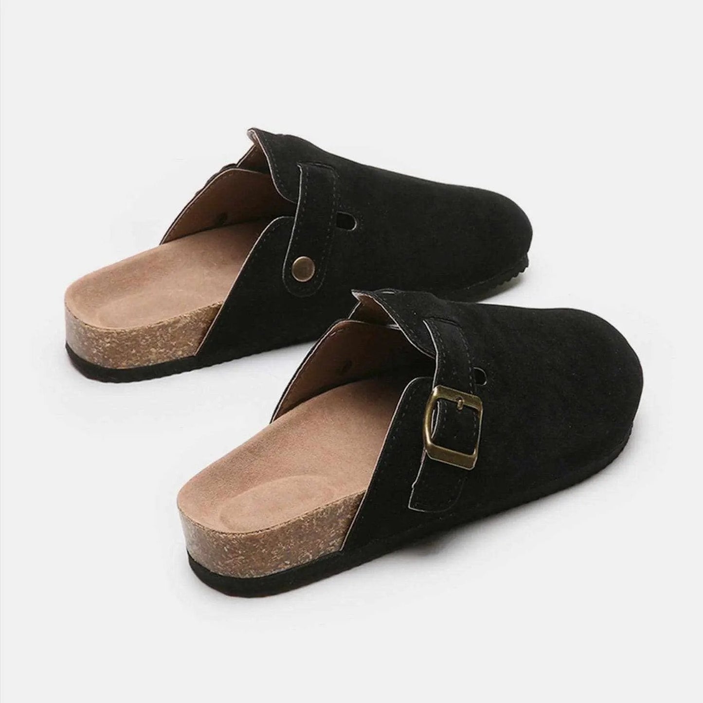 Trendsi Shoes - Chic suede closed-toe buckle sandals