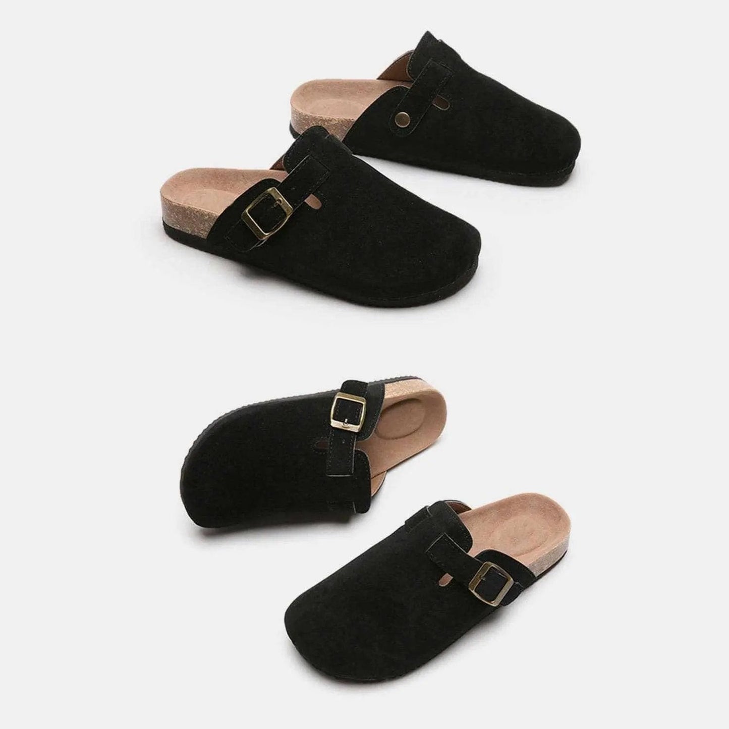 Trendsi Shoes - Chic suede closed-toe buckle sandals