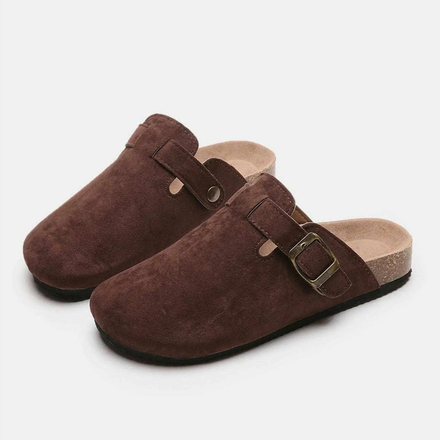 Trendsi Shoes - Chic suede closed-toe buckle sandals