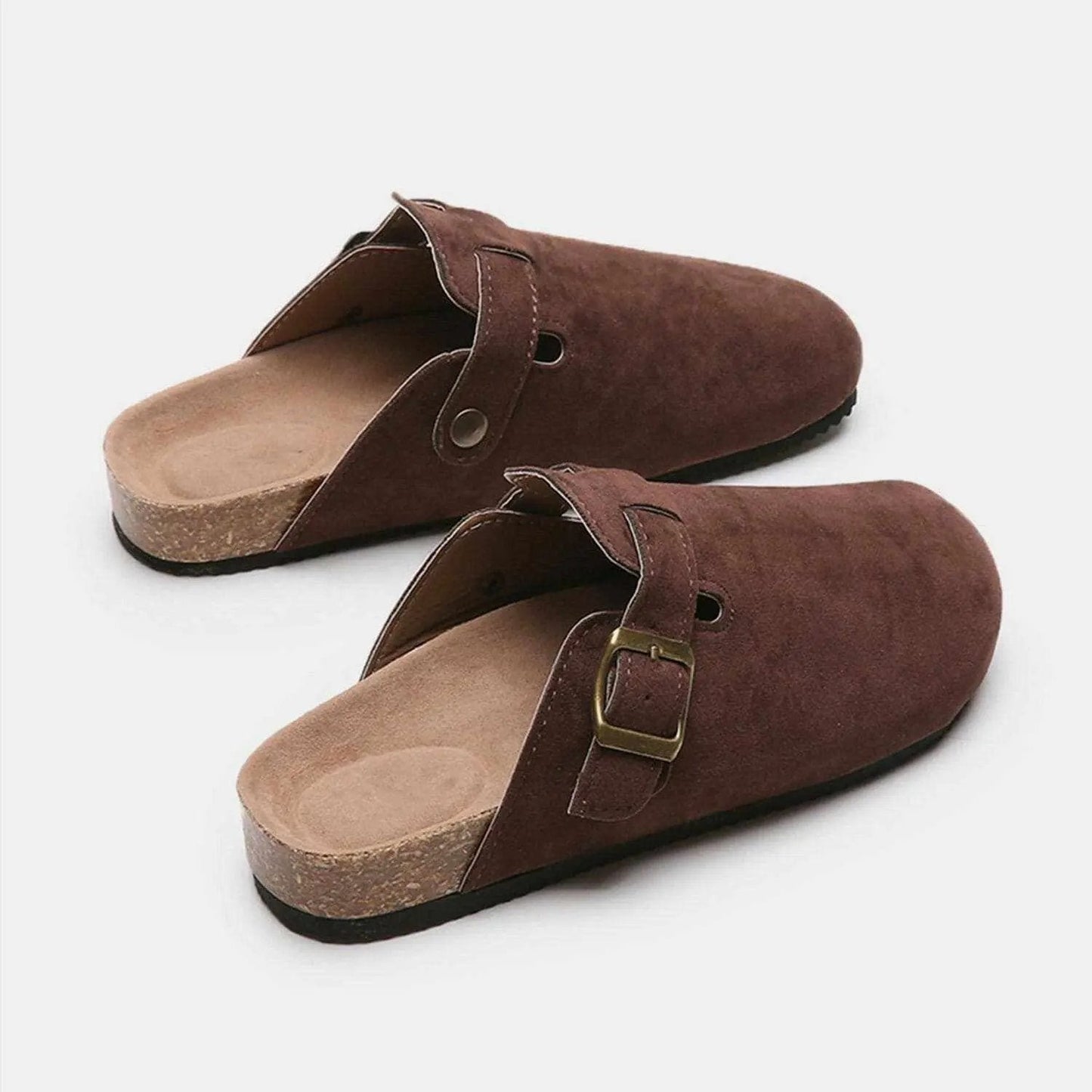 Trendsi Shoes - Chic suede closed-toe buckle sandals