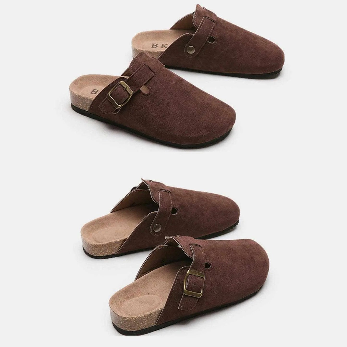 Trendsi Shoes - Chic suede closed-toe buckle sandals