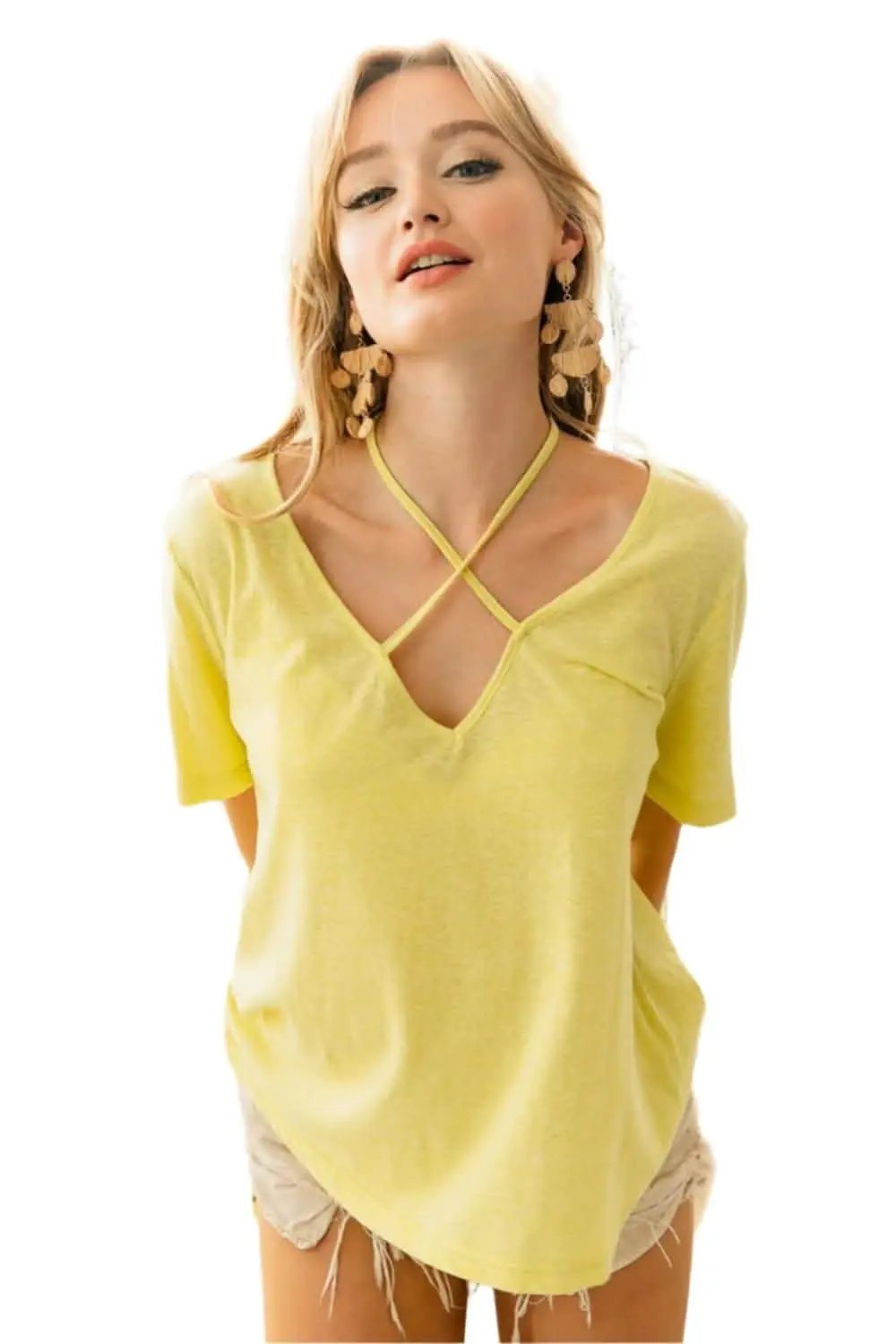 T-Shirts Trendsi Tied Tee Women's Casual Everyday T-Shirt Soft & Stylish