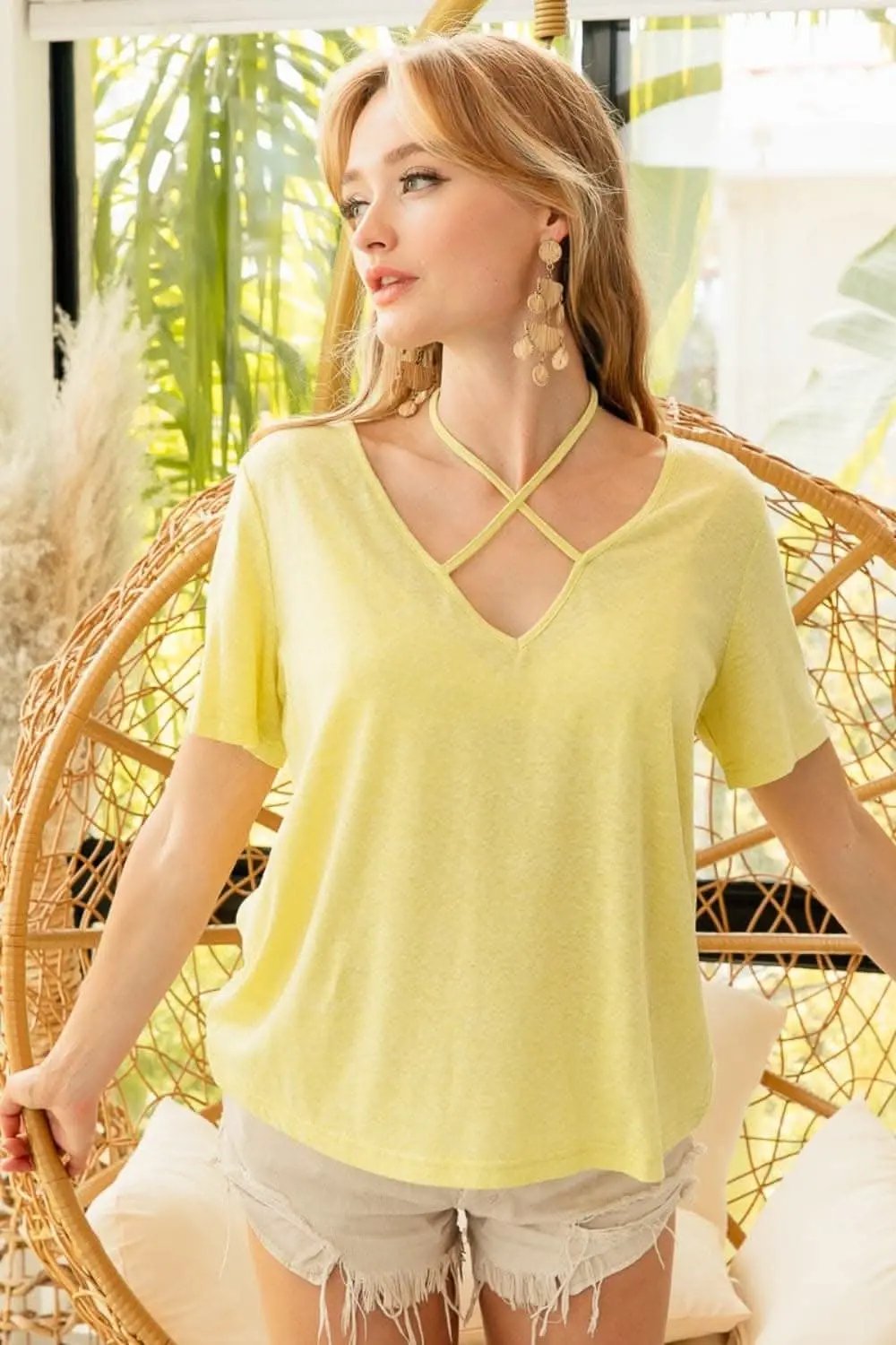 T-Shirts Trendsi Tied Tee Women's Casual Everyday T-Shirt Soft & Stylish