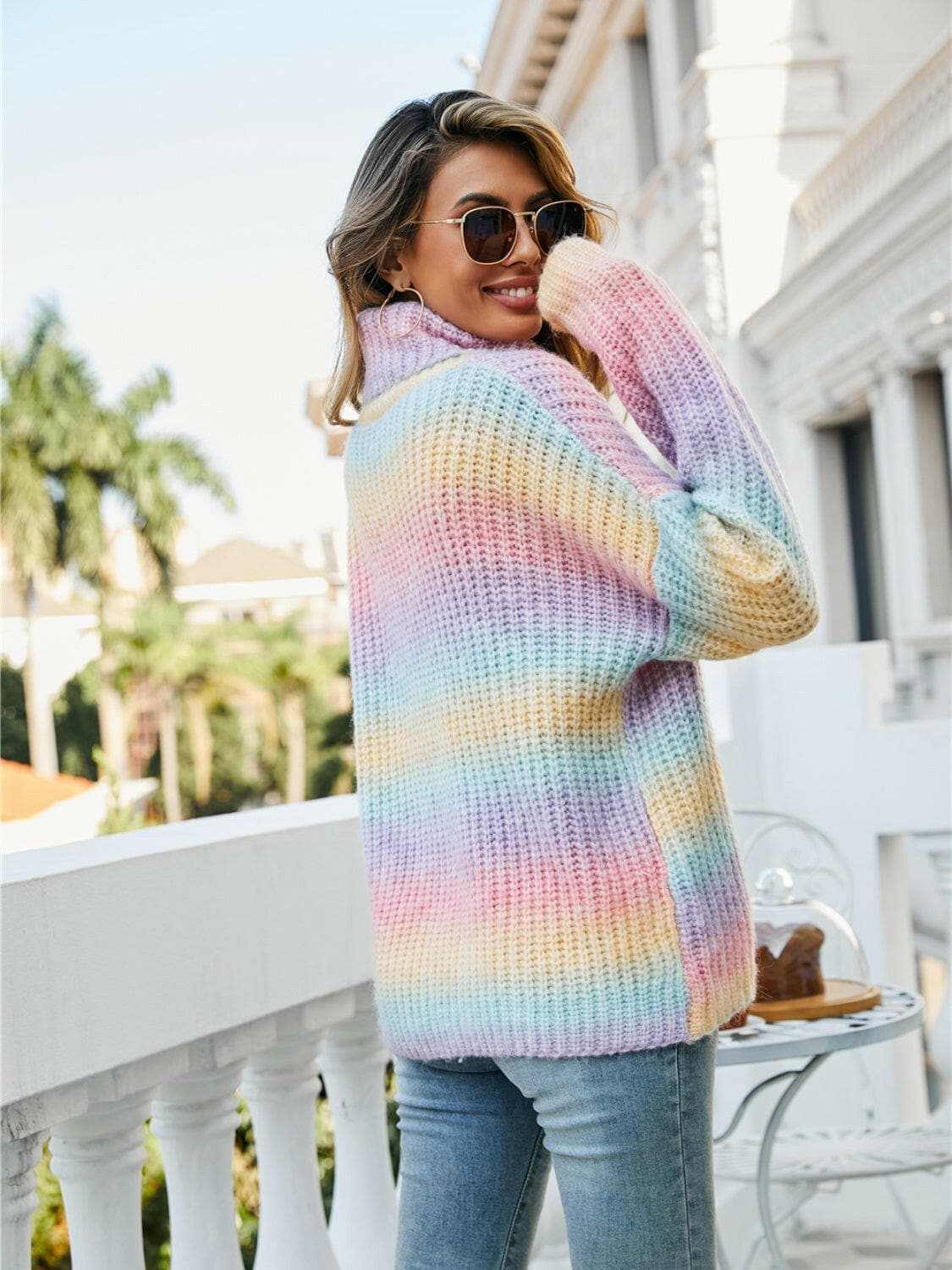 Women's Turtleneck Sweater by Trendsi | Dropped Shoulder Knit