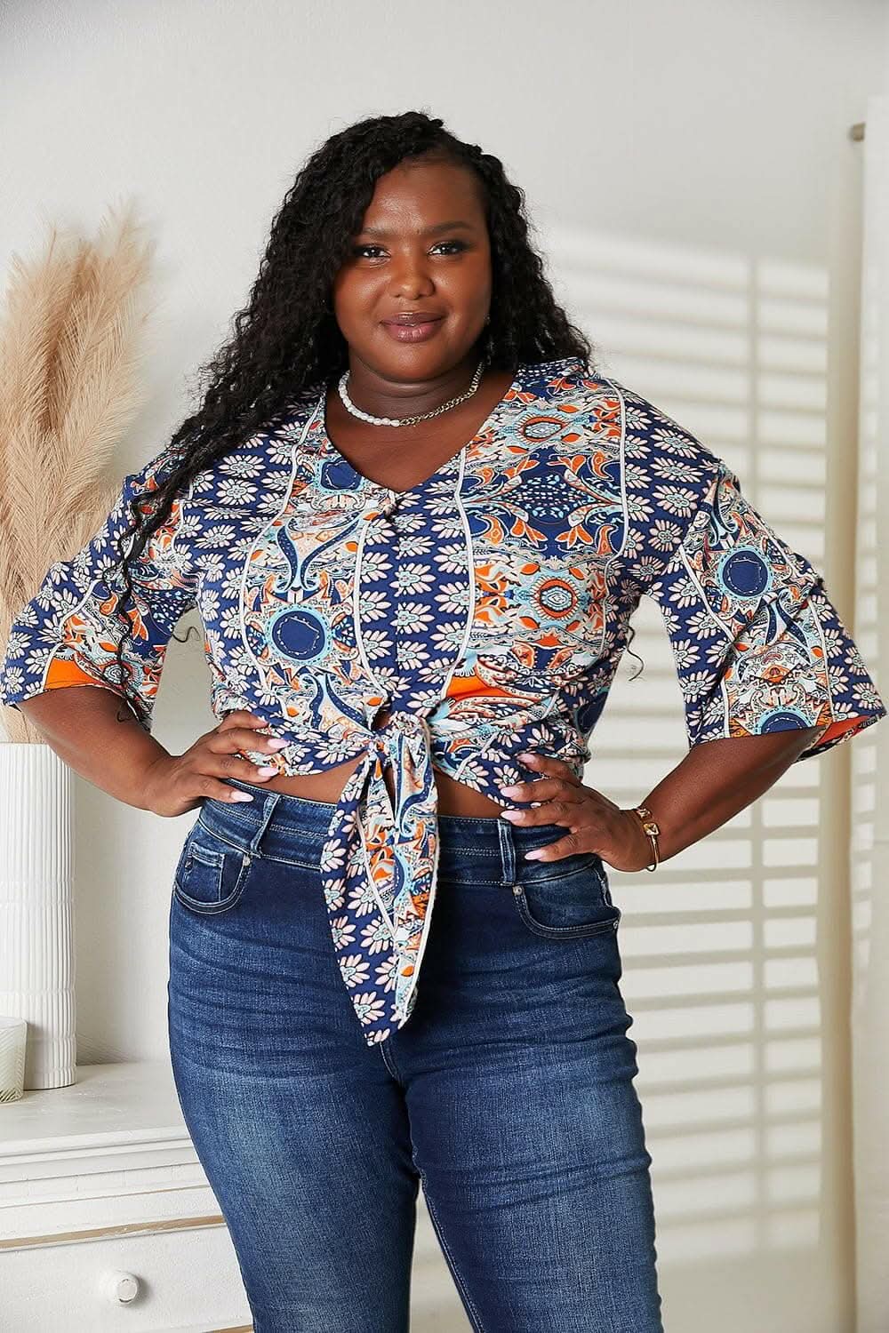 Dresses Trendsi TIKTOK - Chic vibe tie-front blouse