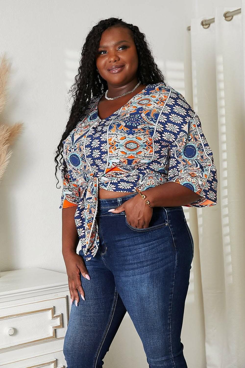 Dresses Trendsi TIKTOK - Chic vibe tie-front blouse