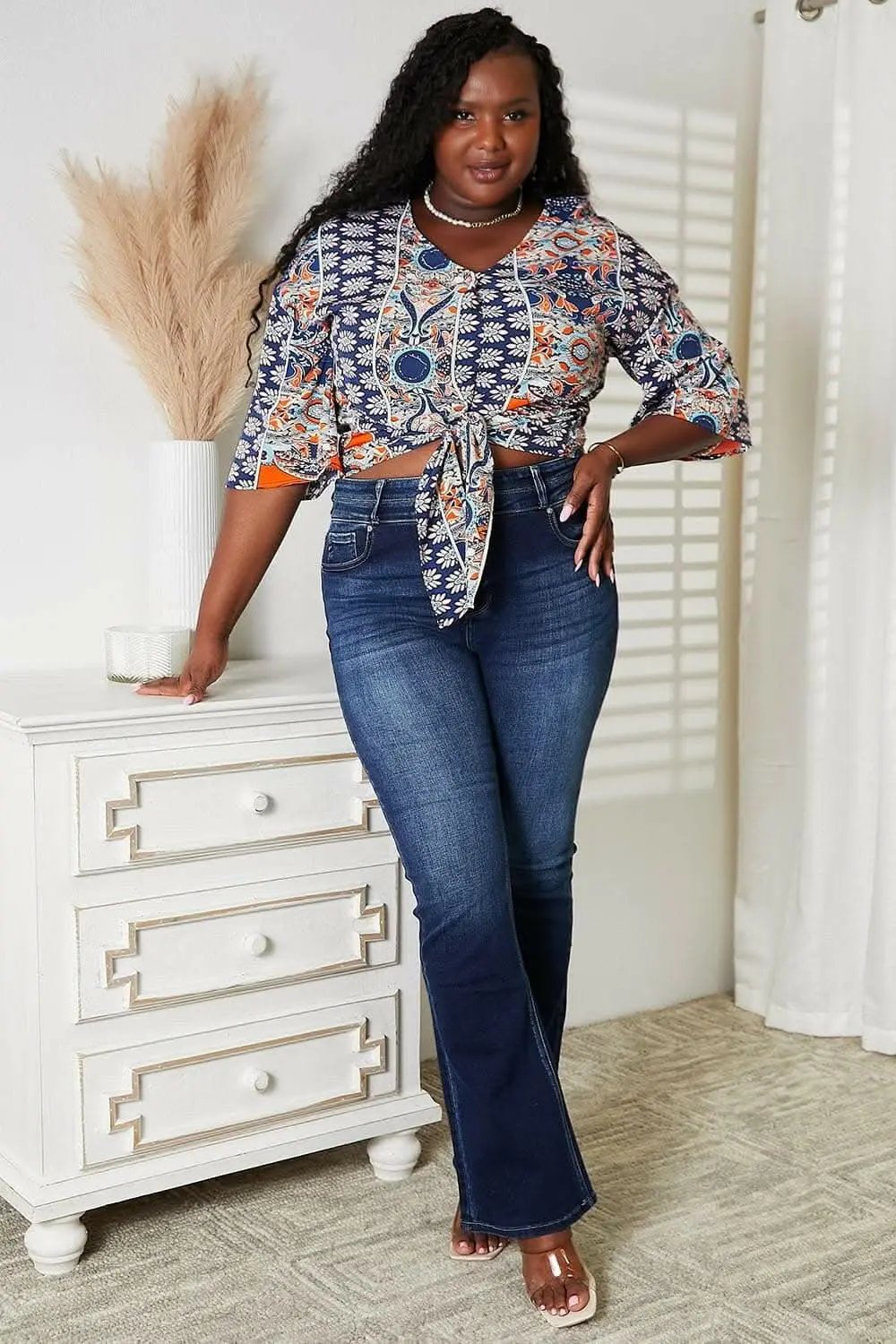 Dresses Trendsi TIKTOK - Chic vibe tie-front blouse