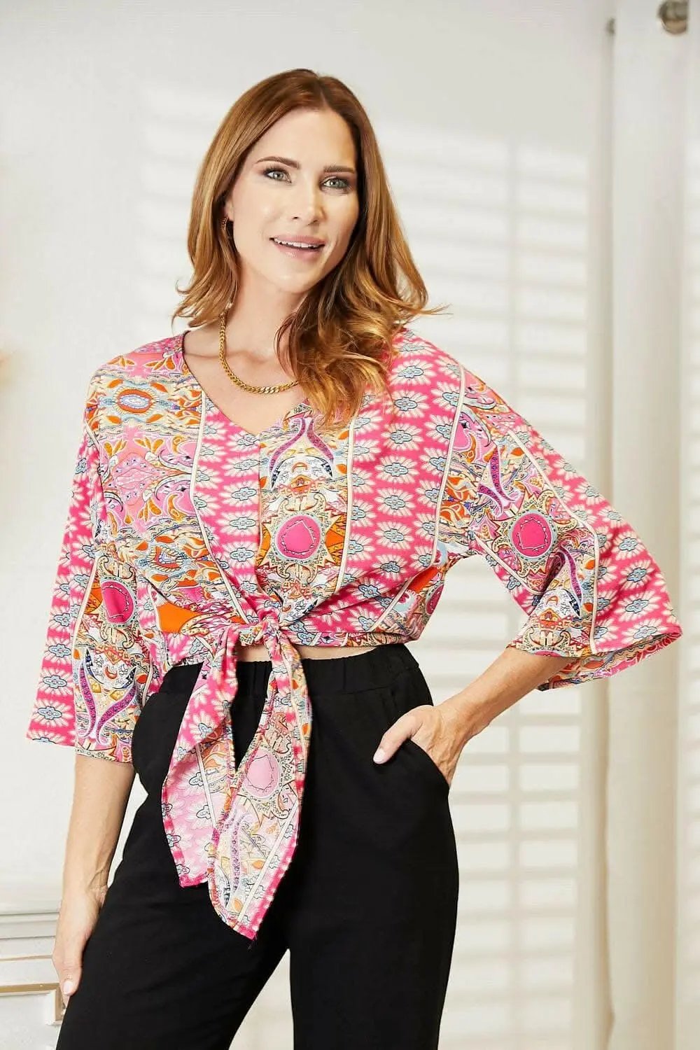 Dresses Trendsi TIKTOK - Chic vibe tie-front blouse