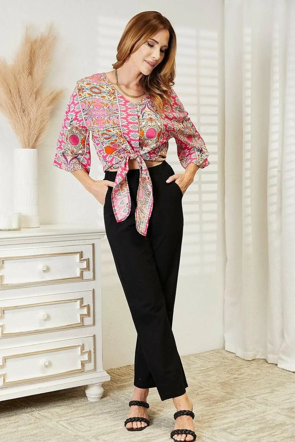 Dresses Trendsi TIKTOK - Chic vibe tie-front blouse