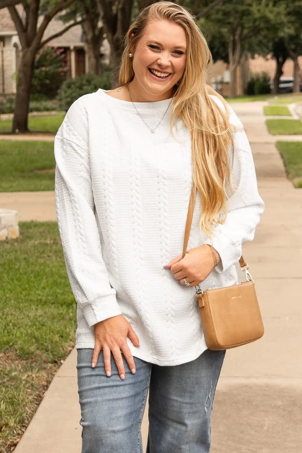Women's Sweater Women's Cable Knit Sweater - Soft Textured - Daily Wear Top