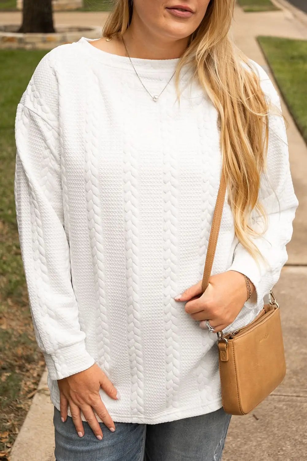 Women's Sweater Women's Cable Knit Sweater - Soft Textured - Daily Wear Top