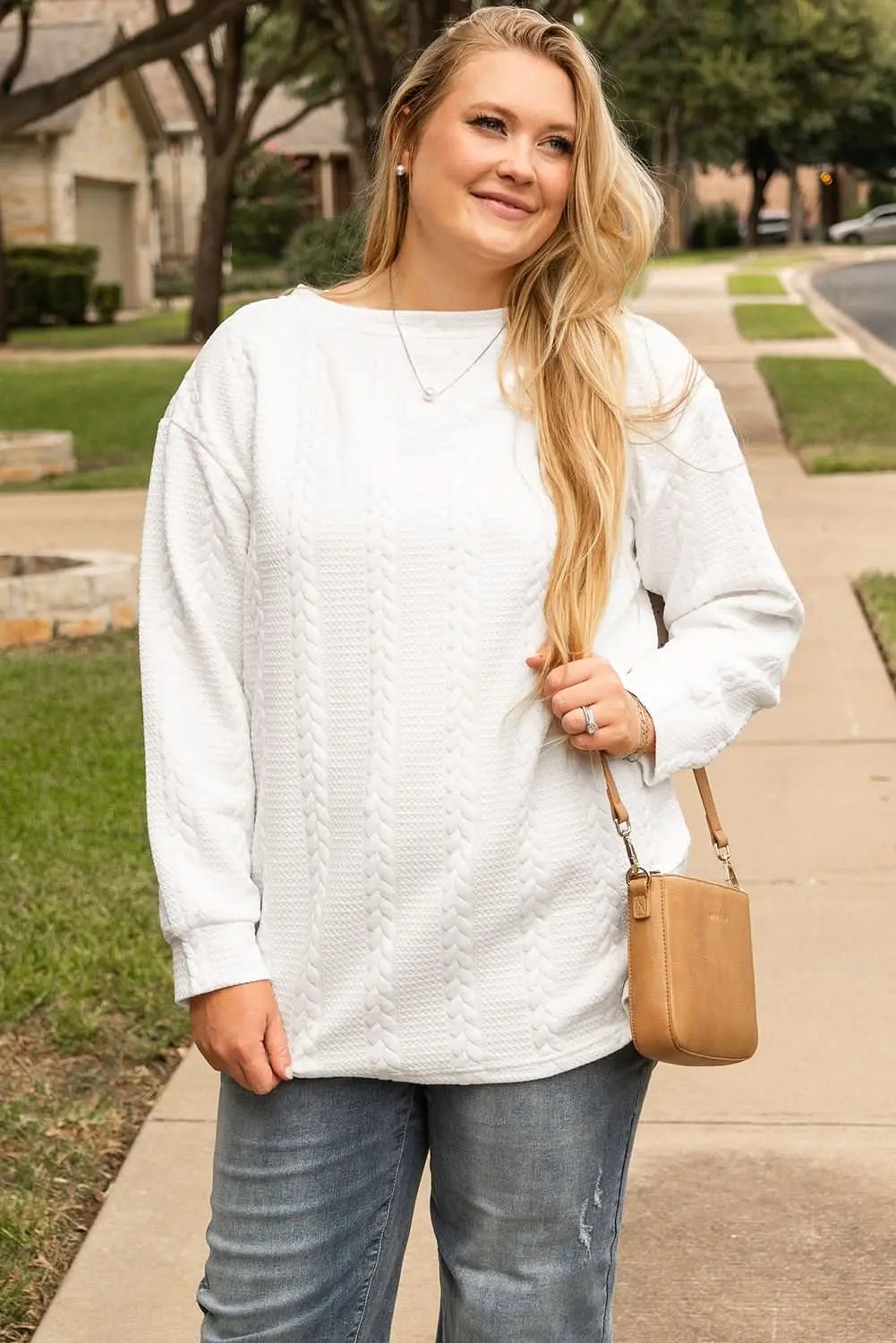 Women's Sweater Women's Cable Knit Sweater - Soft Textured - Daily Wear Top