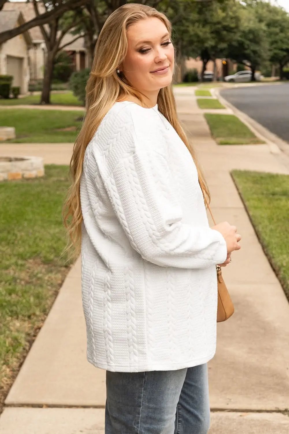 Women's Sweater Women's Cable Knit Sweater - Soft Textured - Daily Wear Top