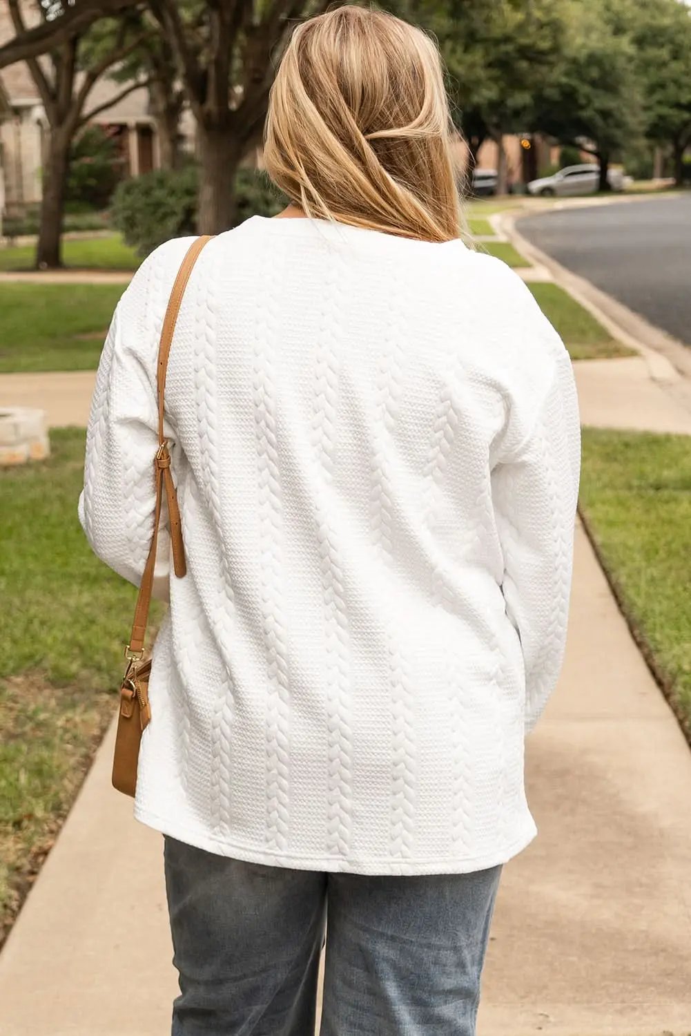 Women's Sweater Women's Cable Knit Sweater - Soft Textured - Daily Wear Top