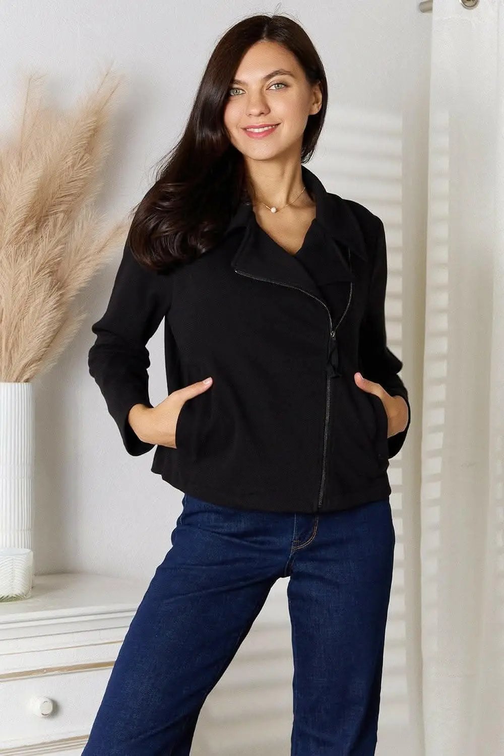 T-Shirts Trendsi TIKTOK - Chic zip-up jacket with pockets
