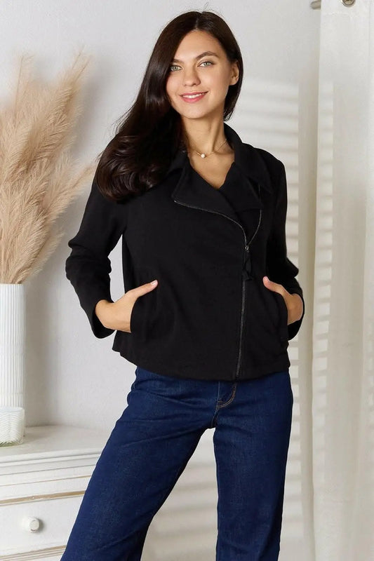 T-Shirts Trendsi TIKTOK - Chic zip-up jacket with pockets