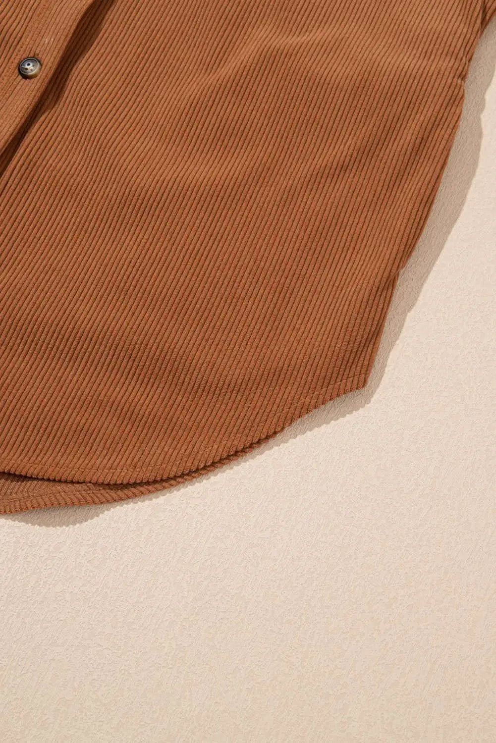 Shirts Love Salve Cinnamon Corduroy Women's Everyday Shacket: Flap Pocket, Button Up
