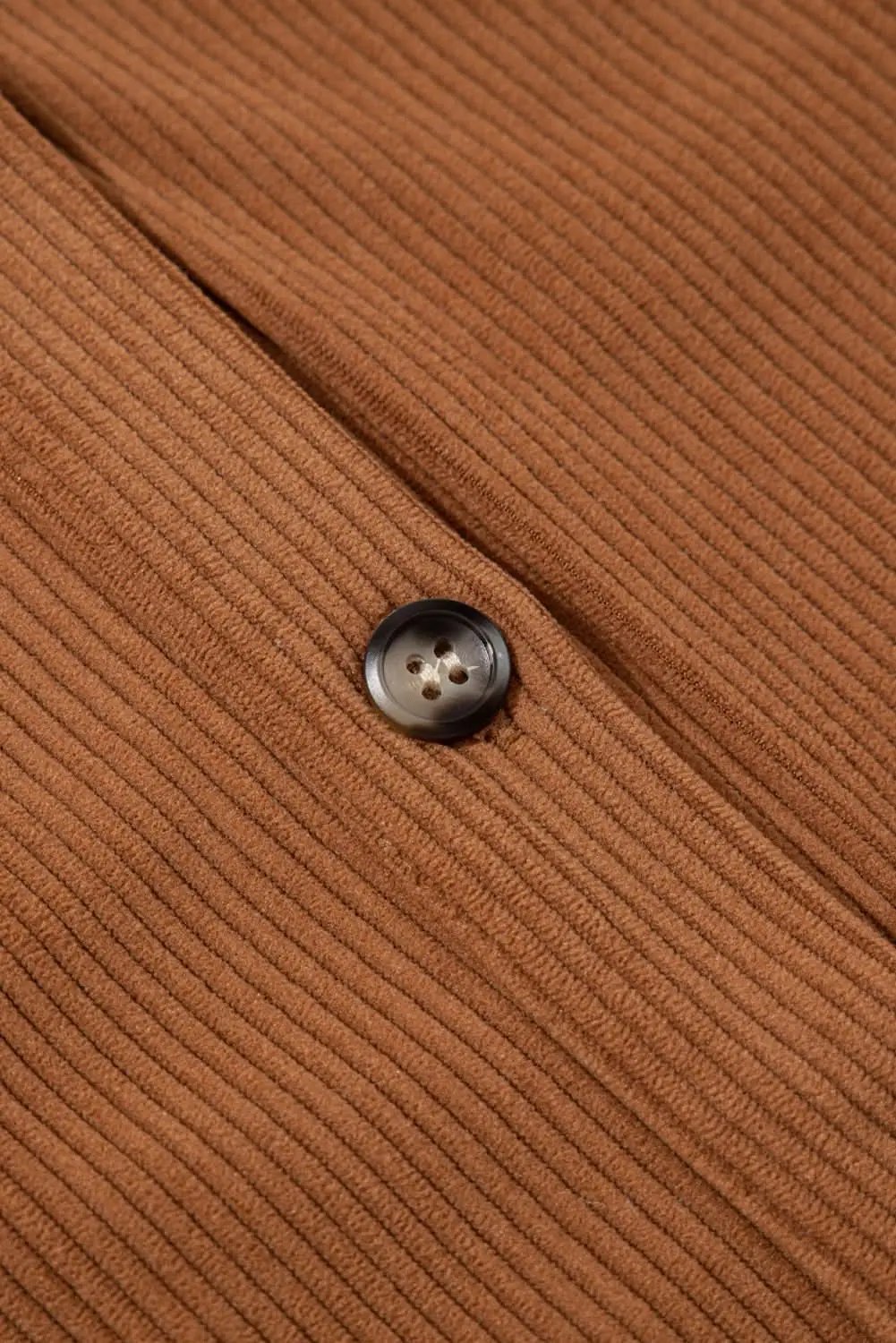 Shirts Love Salve Cinnamon Corduroy Women's Everyday Shacket: Flap Pocket, Button Up