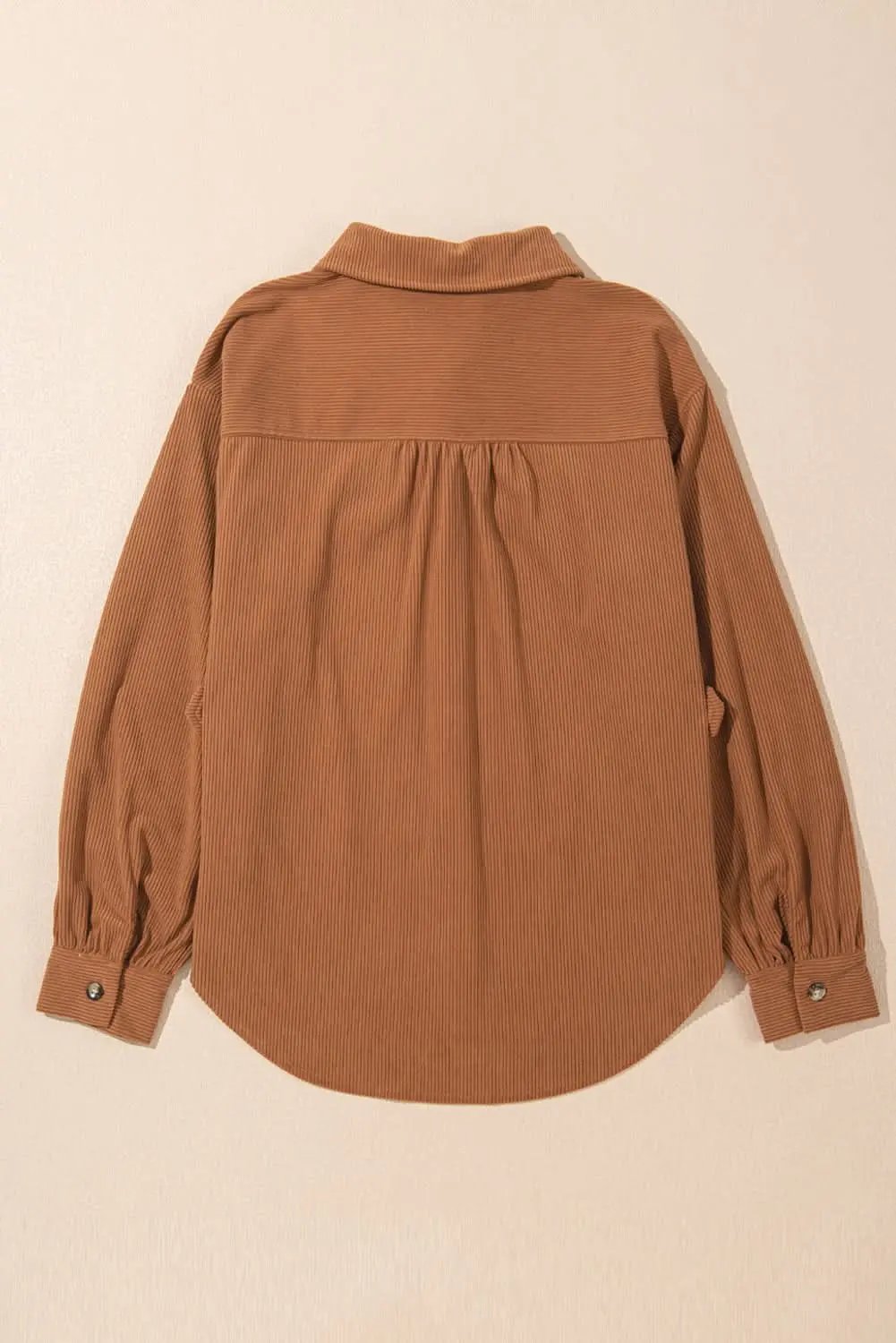 Shirts Love Salve Cinnamon Corduroy Women's Everyday Shacket: Flap Pocket, Button Up