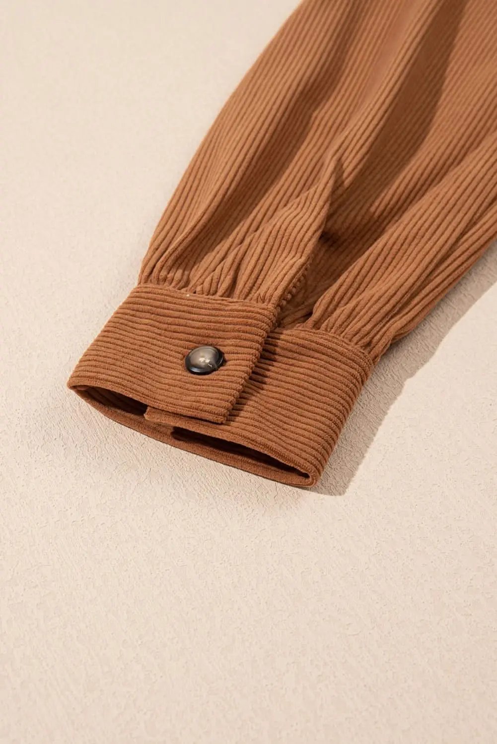 Shirts Love Salve Cinnamon Corduroy Women's Everyday Shacket: Flap Pocket, Button Up