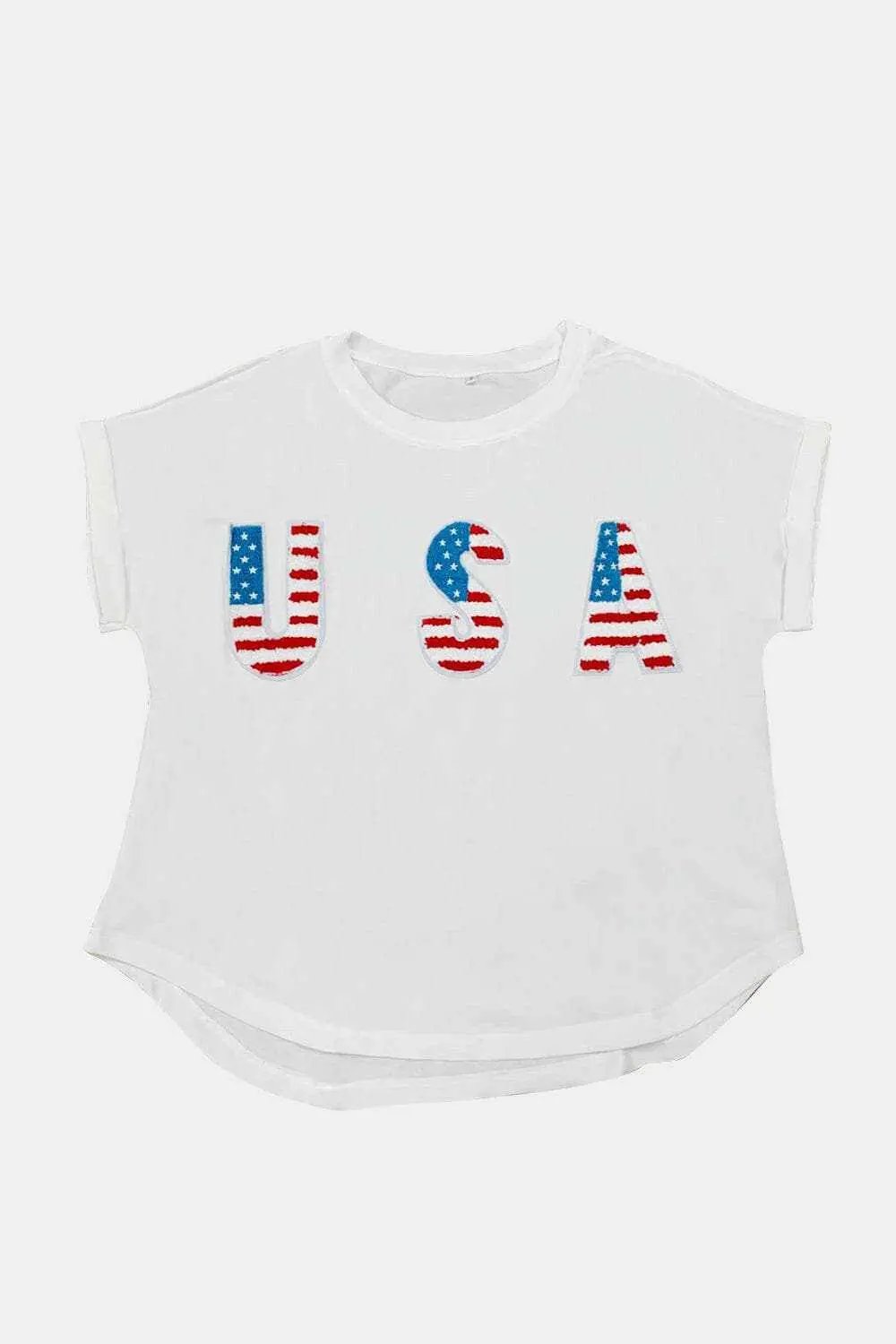 T-Shirts Trendsi Classic Round Neck T-Shirt - USA
