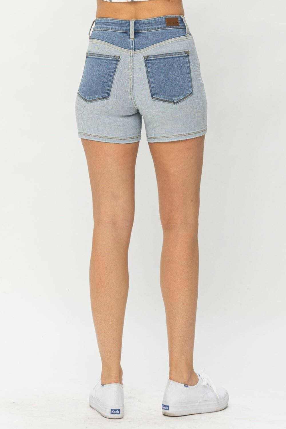 Trendsi Colorful Denim Shorts - Mid-Rise Cotton Blend Women's