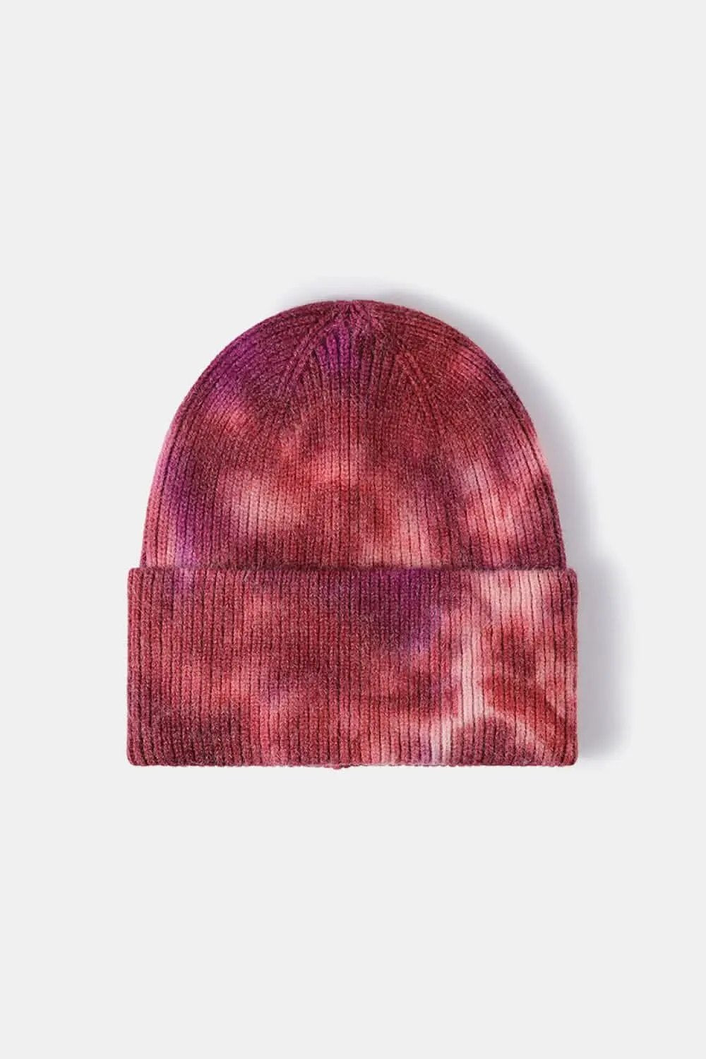 Trendsi Tie-Dye Knit Beanie Hat - Colorful Unisex Winter