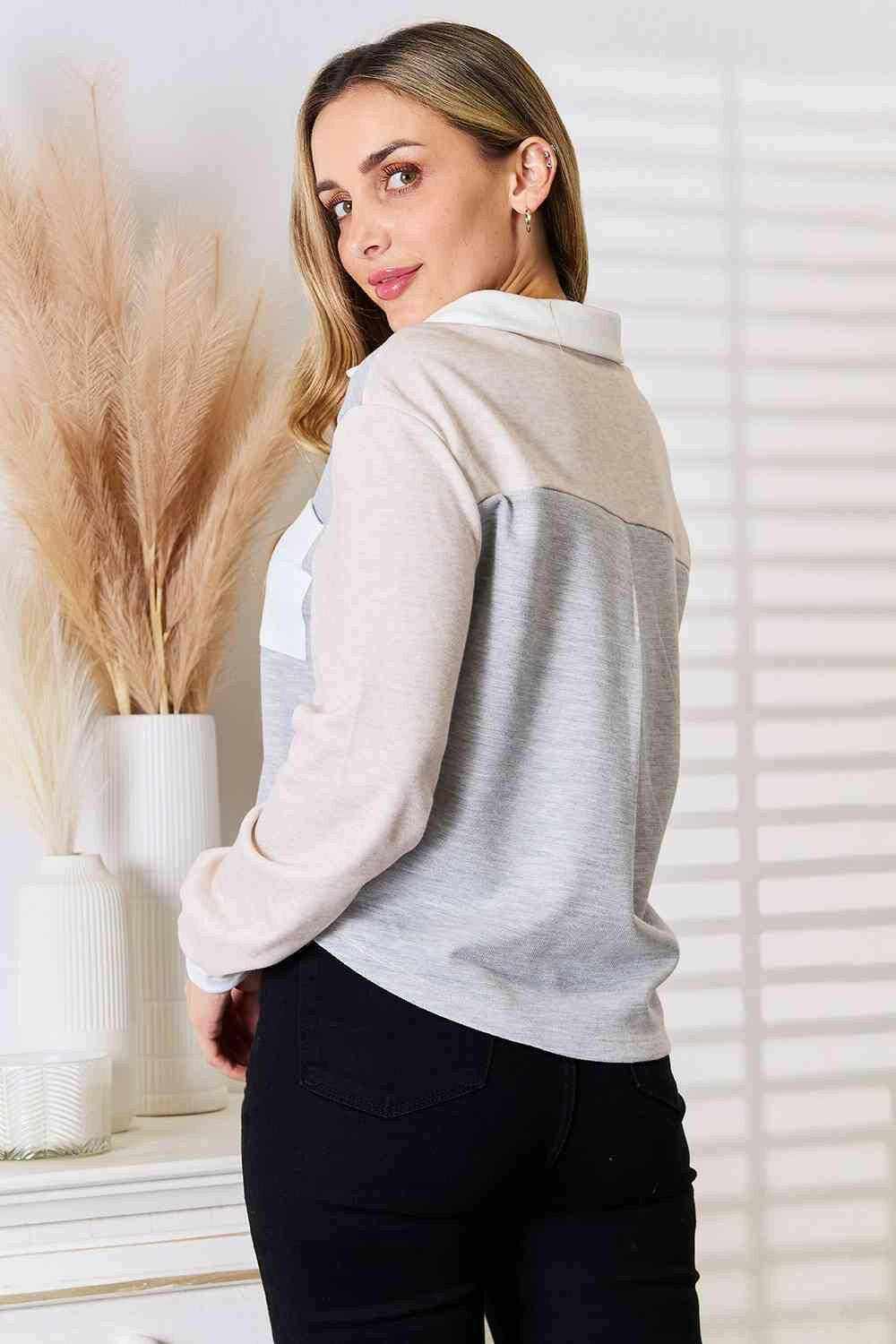 Trendsi Soft Cotton Knit Top Light Gray
