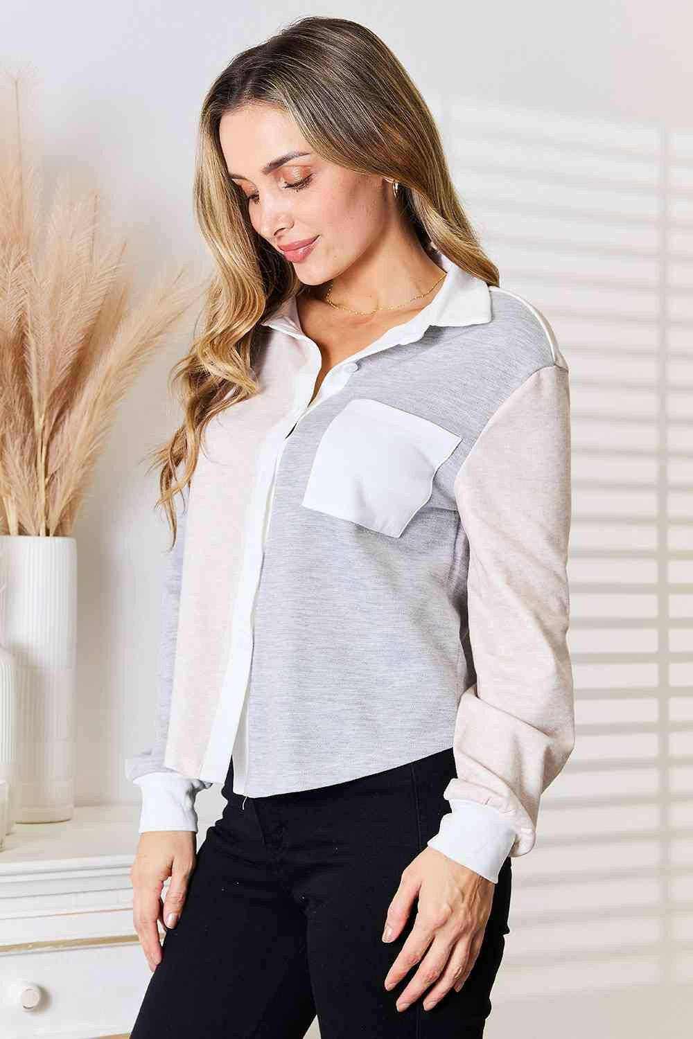Trendsi Soft Cotton Knit Top Light Gray