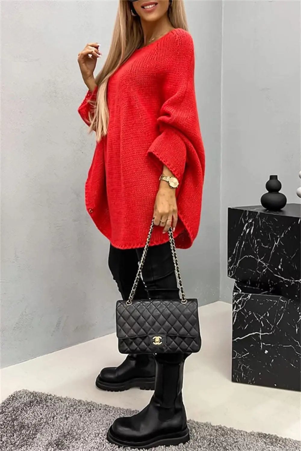 Sweaters Trendsi Cozy Batwing Sleeve Sweater