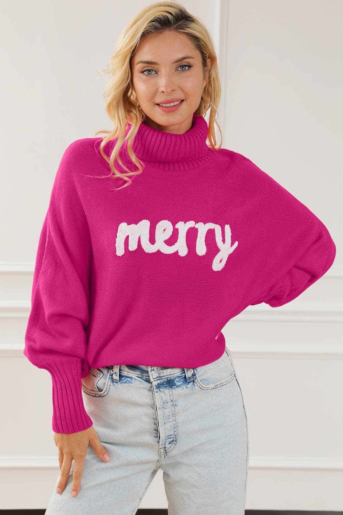 Women's Sweater Pullover Trendsi Women's High Neck Cozy Knit Sweater Pullover - Merry