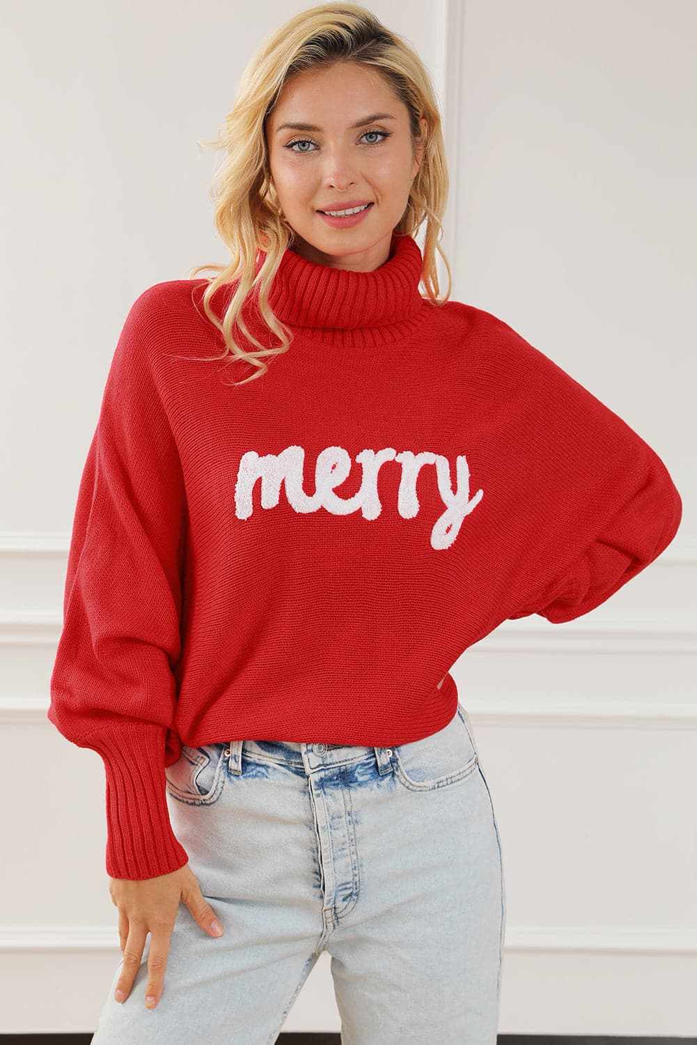 Women's Sweater Pullover Trendsi Women's High Neck Cozy Knit Sweater Pullover - Merry