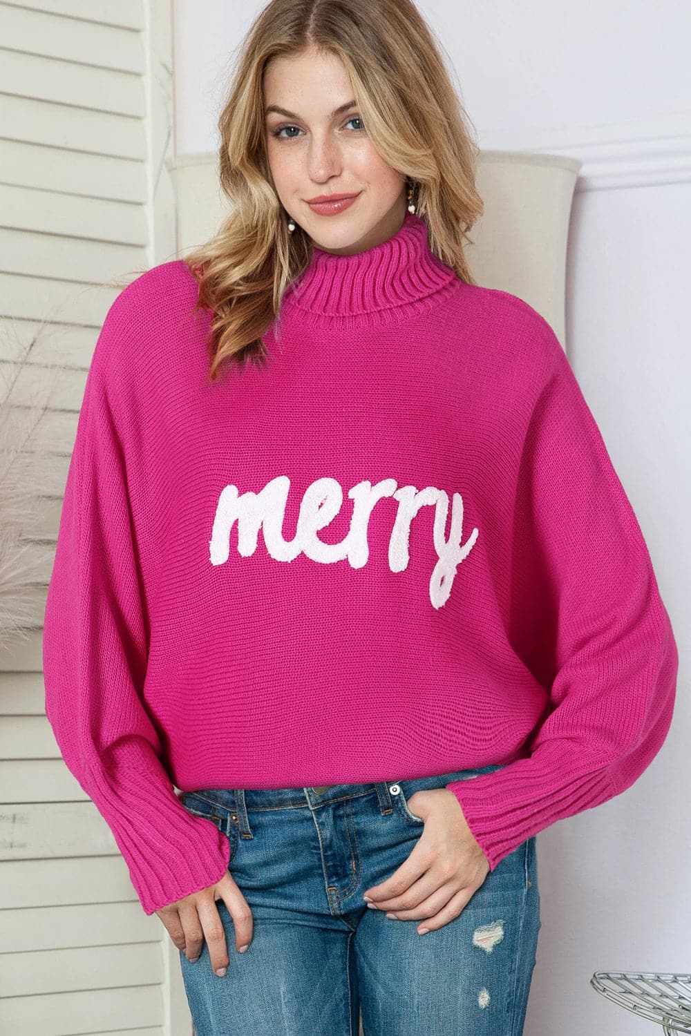 Women's Sweater Pullover Trendsi Women's High Neck Cozy Knit Sweater Pullover - Merry