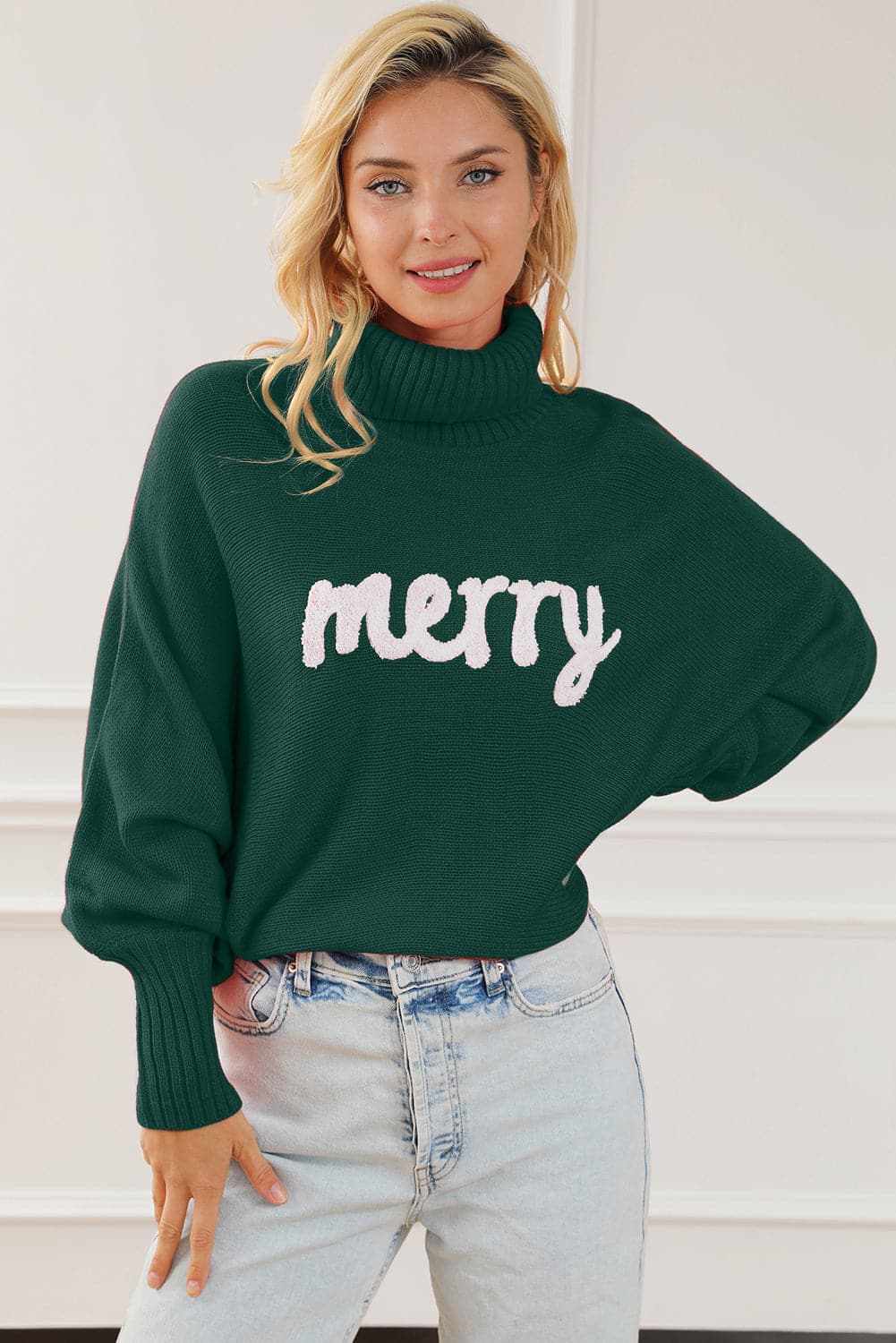 Women's Sweater Pullover Trendsi Women's High Neck Cozy Knit Sweater Pullover - Merry